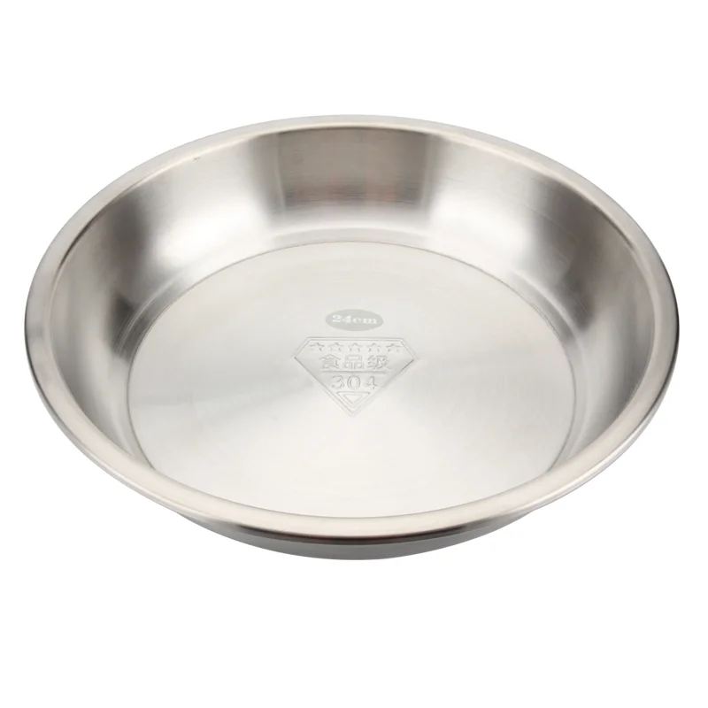 Round Household Thickened 304 Stainless Steel Flat Base Plate For Salad Soup Pasta Mixing Plate Dinner Plate Seasoning
Round Household Thickened 304 Stainless Steel Flat Base Plate For Salad Soup Pasta Mixing Plate Dinner Plate Seasoning