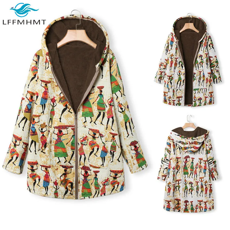 Women Spring Fashion Cartoon Folk Style Vintage Print Thick Coat Lady Casual Large Loose Fleece Warm Hooded Cotton Padded Jacket
Women Spring Fashion Cartoon Folk Style Vintage Print Thick Coat Lady Casual Large Loose Fleece Warm Hooded Cotton Padded Jacket