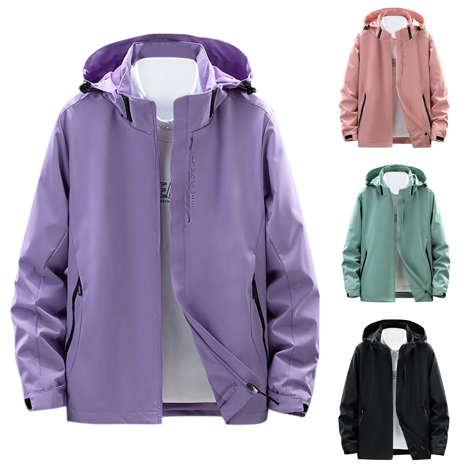 WaterProof Women's Pocket Color Hat Zipper Outdoor Detachable Splice Coat Women's Coat
WaterProof Women's Pocket Color Hat Zipper Outdoor Detachable Splice Coat Women's Coat