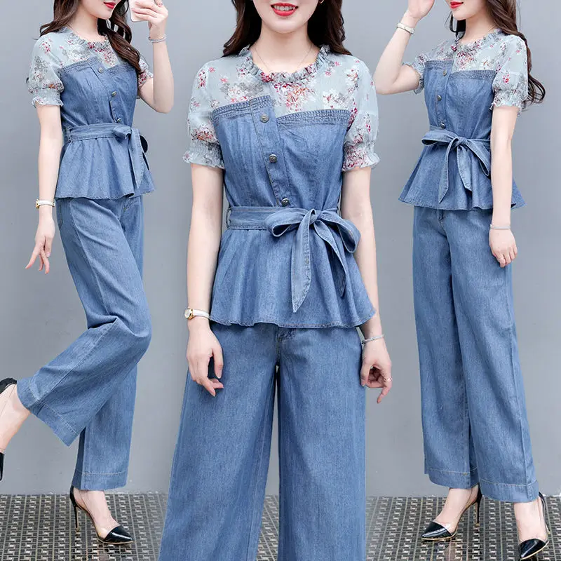 2021 summer tweed suit ladies jeans oversized T-shirt denim shirt temperament was thinner two-piece irregular top business suit
2021 summer tweed suit ladies jeans oversized T-shirt denim shirt temperament was thinner two-piece irregular top business suit