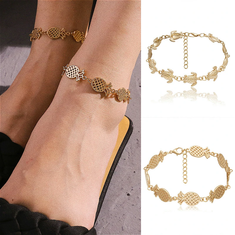 Personality Anklets Bracelet Jewelry For Women Pineapple Shape Beach Sandals Barefoot Ankle Chain Female Boho
Personality Anklets Bracelet Jewelry For Women Pineapple Shape Beach Sandals Barefoot Ankle Chain Female Boho