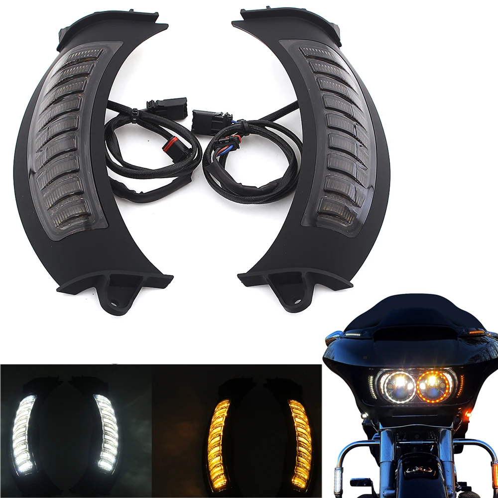 Motorcycle Lamp Front LED Amber Turn Signal Light Side Marker White DRL Running Driving For Road Glide CVO Ultra FLTRU SE 2015+
Motorcycle Lamp Front LED Amber Turn Signal Light Side Marker White DRL Running Driving For Road Glide CVO Ultra FLTRU SE 2015+