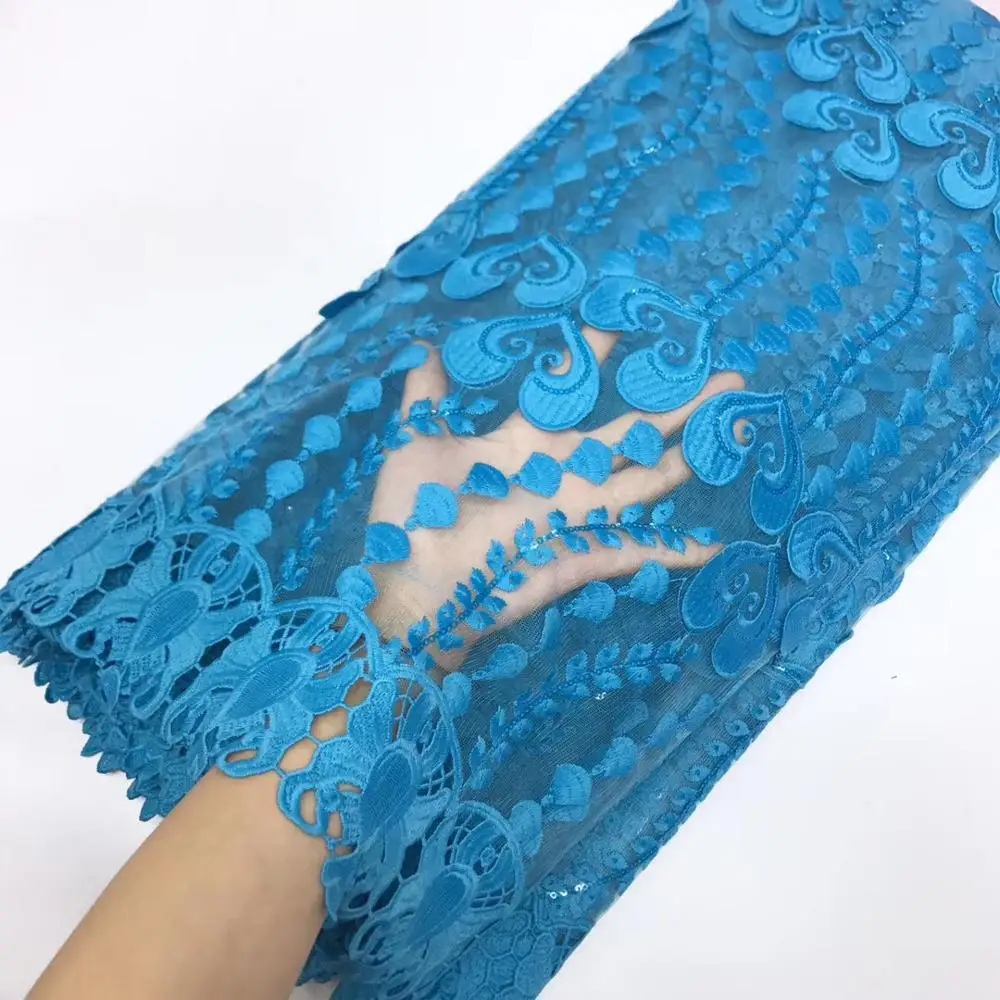 NaXiu High-Quality Nigerian Sky Blue Tulle Lace Fabric For Women Dress 5yards 
NaXiu High-Quality Nigerian Sky Blue Tulle Lace Fabric For Women Dress 5yards