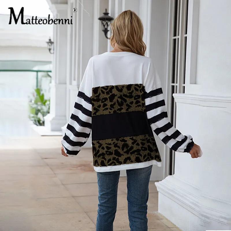 Fashion Women T Shirt Ladies Long Sleeve Leopard Patchwork Autumn Pullovers Womens Tops Casual Loose T Shirt Streetwear 2020 New
Fashion Women T Shirt Ladies Long Sleeve Leopard Patchwork Autumn Pullovers Womens Tops Casual Loose T Shirt Streetwear 2020 New