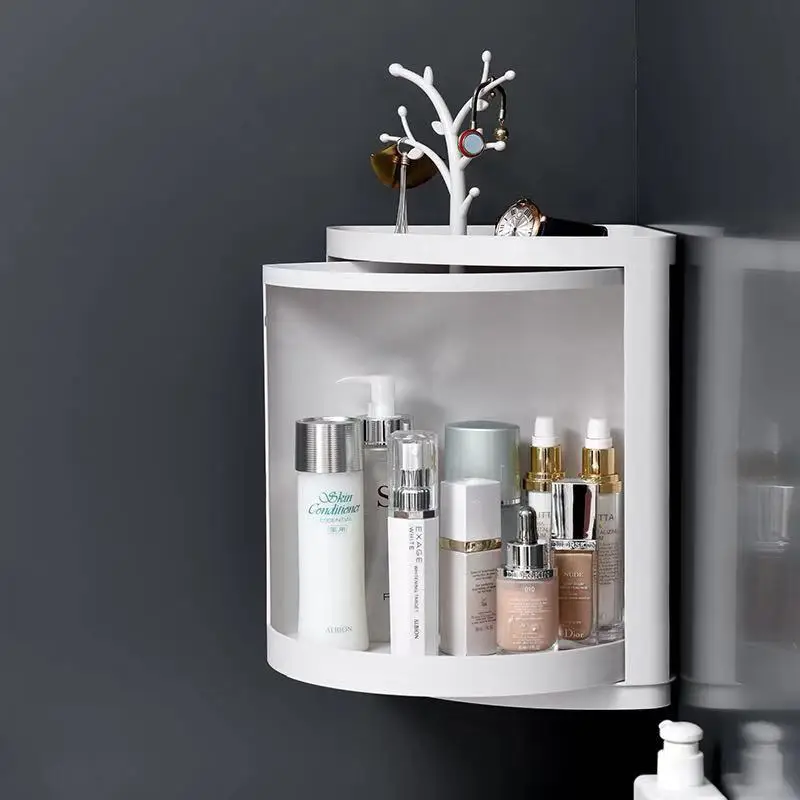 Bathroom rotating triangle rack / Suction wall dust proof storage cabinet / Kitchen bathroom corner corner makeup storage rack
Bathroom rotating triangle rack / Suction wall dust proof storage cabinet / Kitchen bathroom corner corner makeup storage rack