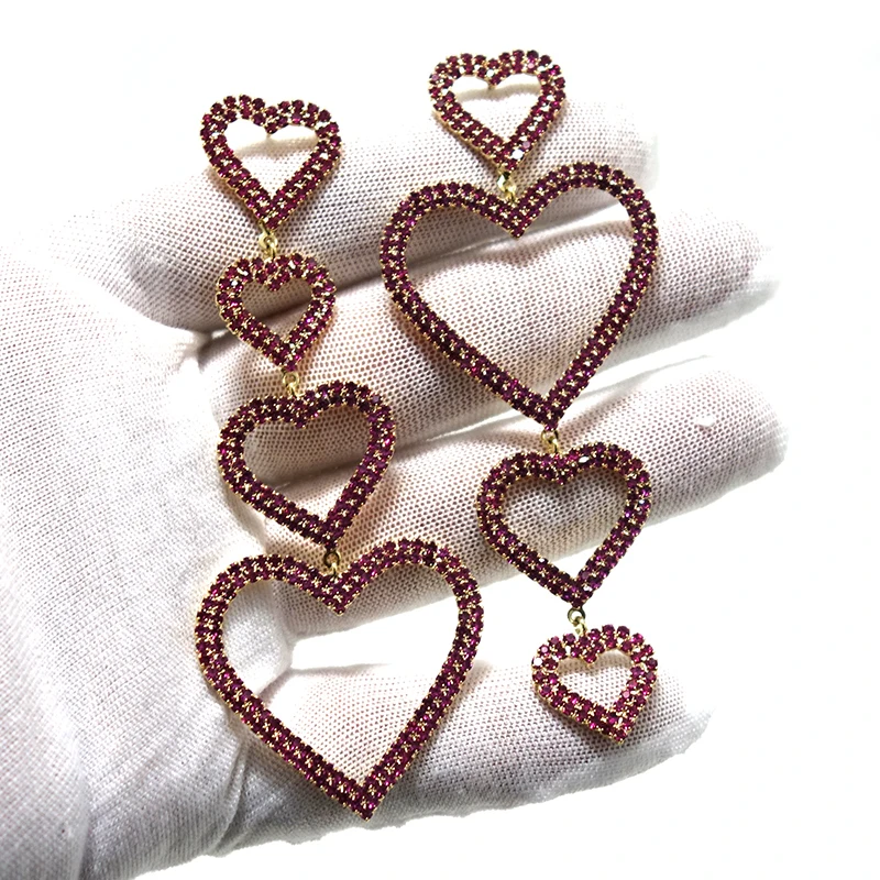 Heart-shaped Size Charms Luxury Link Chain Tassel Drop Earring Women Full Mirco CZ Paved Cubic Zircon Wedding Fashion Jewelry
Heart-shaped Size Charms Luxury Link Chain Tassel Drop Earring Women Full Mirco CZ Paved Cubic Zircon Wedding Fashion Jewelry