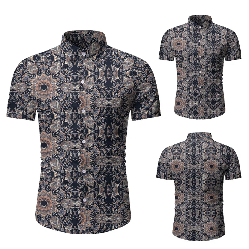 Men shirt summer men beach shirt Hawaii casual short-sleeved flower shirt fashion lapel men shirt single-breasted men blouse
Men shirt summer men beach shirt Hawaii casual short-sleeved flower shirt fashion lapel men shirt single-breasted men blouse