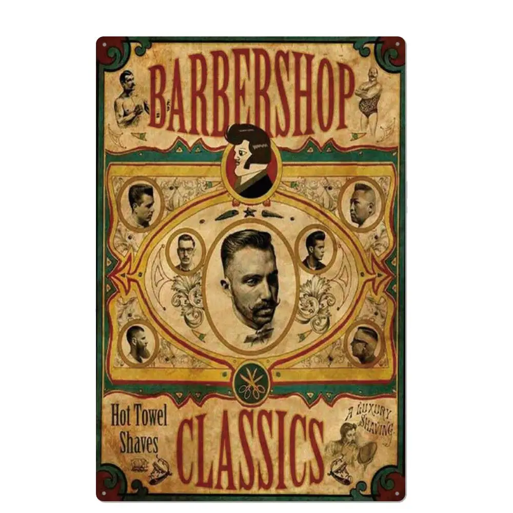 Original Design Classic Barbershop Tin Metal Wall Art Signs,Thick Tinplate Print Poster Wall Decoration
Original Design Classic Barbershop Tin Metal Wall Art Signs,Thick Tinplate Print Poster Wall Decoration