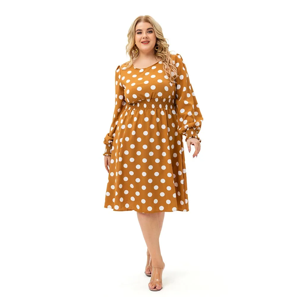 

Plus Size Polka Dot Printing African Dresses Women Clothing Vestido Longo Mujer Verano 2021 Casual Party Maxi Dress Robe Femme