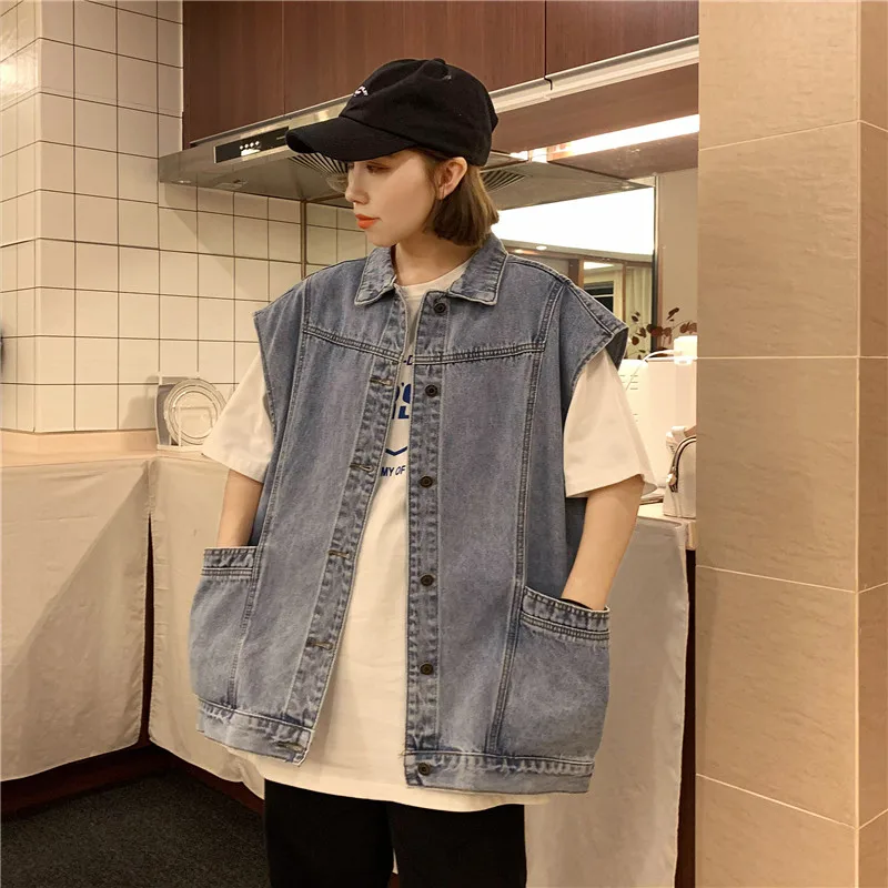 2021 New Spring Denim Women's Coat Vintage Cardigan Sleeveless Short Casual Jeans Jackets Coats Large Size
2021 New Spring Denim Women's Coat Vintage Cardigan Sleeveless Short Casual Jeans Jackets Coats Large Size