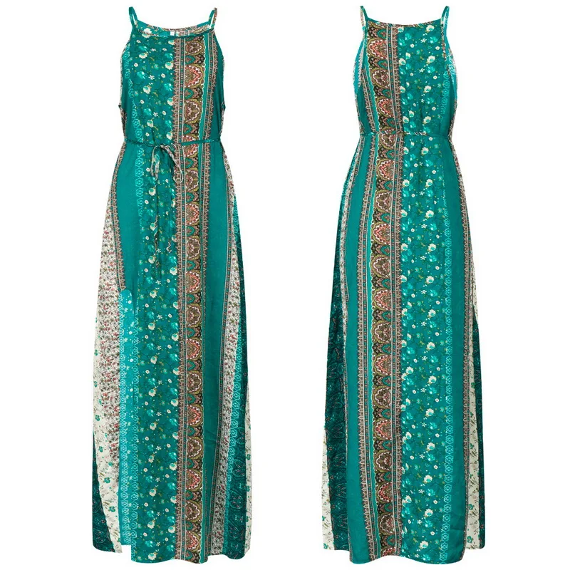 2021 Summer O Neck Floral Printing Dresses Women Boho Beach Off Shoulder Dress with Sashes Split Long Women Dresses
2021 Summer O Neck Floral Printing Dresses Women Boho Beach Off Shoulder Dress with Sashes Split Long Women Dresses