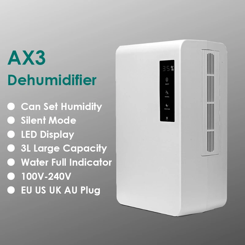 3L Household Dehumidifier Home Office Wardrobe Warehouse Air Dryer Smart Control LED Display Air Dehumidifier
3L Household Dehumidifier Home Office Wardrobe Warehouse Air Dryer Smart Control LED Display Air Dehumidifier