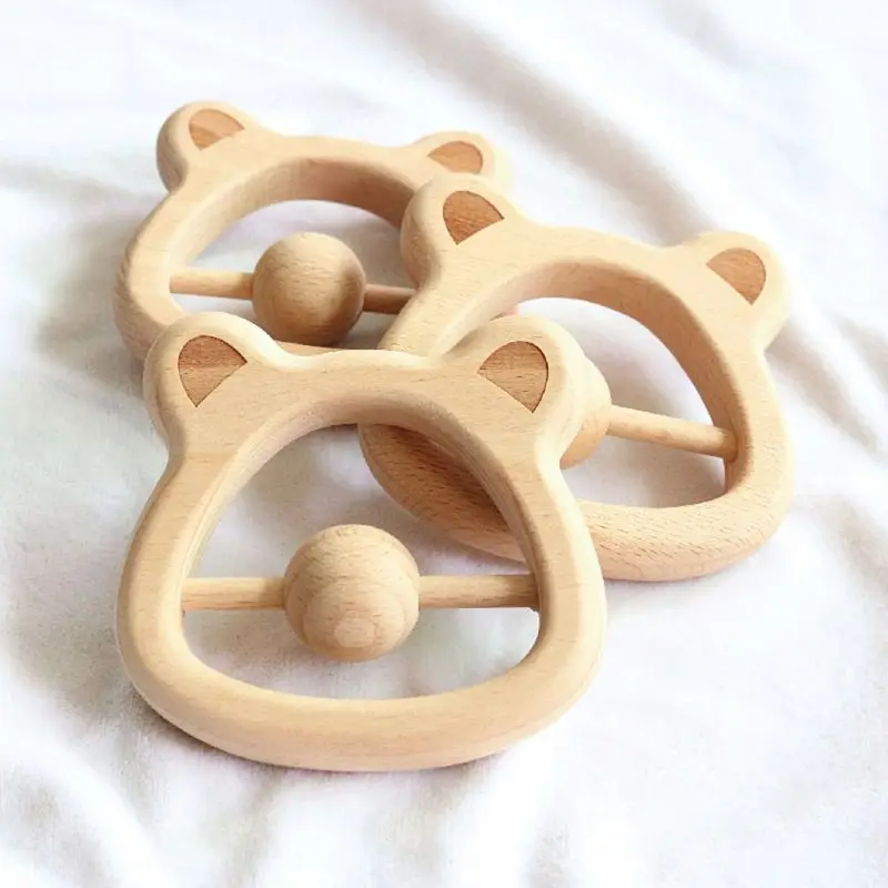 Baby Teething Wooden Rattle Cartoon Bear Head Chewing Teether Newborn Nursing Toys Shower Gift
Baby Teething Wooden Rattle Cartoon Bear Head Chewing Teether Newborn Nursing Toys Shower Gift
