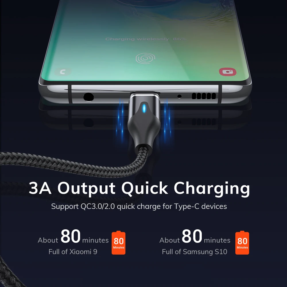 Магнитный USB-кабель для быстрой зарядки Iphone Huawei Samsung Android | Мобильные телефоны и