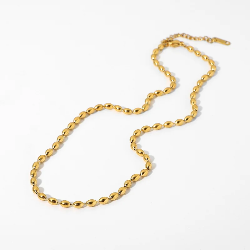 Minar Statement Gold Color Metallic Oval Ball Beaded Necklace for Women Ladies Stainless Steel Chokers Necklace Cool Accessories
Minar Statement Gold Color Metallic Oval Ball Beaded Necklace for Women Ladies Stainless Steel Chokers Necklace Cool Accessories