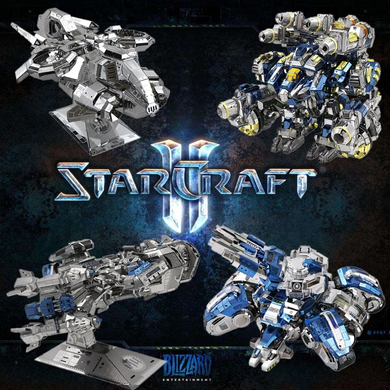 Фото Металлическая 3D-головоломка MU модель Star Craft 2 осадный танк терран битва круиз