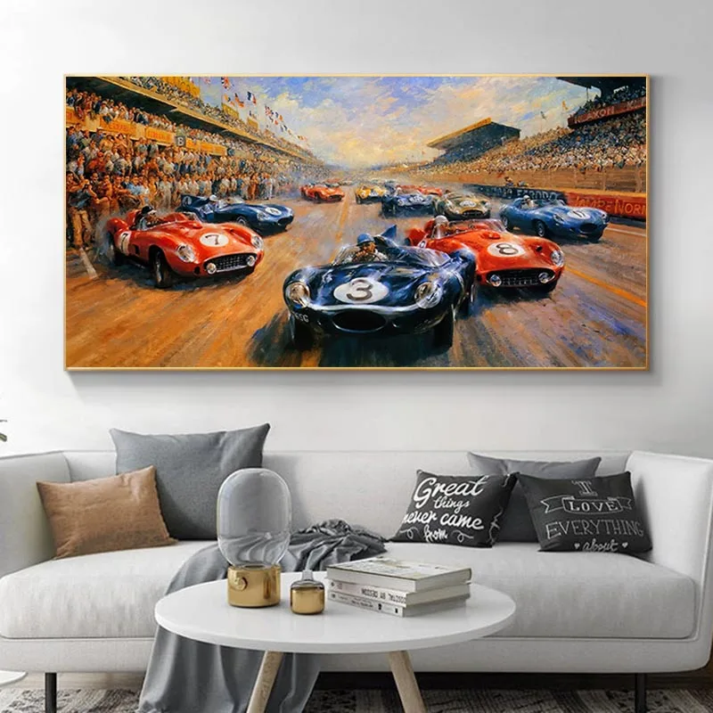 Retro Racing Car Oil Painting Print on Canvas Sport Cool Car Poster Boy Bed Room Wall Decorative Painting Living Room Home Decor
Retro Racing Car Oil Painting Print on Canvas Sport Cool Car Poster Boy Bed Room Wall Decorative Painting Living Room Home Decor