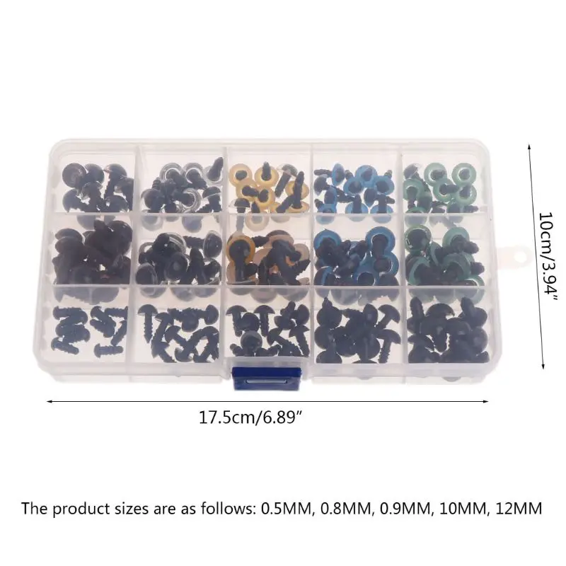 150pcs 0.5-12mm Plastic Safety Eyes For Bear Doll Puppet Plush Animal Craft DIY Accessories With Washers C63C 
150pcs 0.5-12mm Plastic Safety Eyes For Bear Doll Puppet Plush Animal Craft DIY Accessories With Washers C63C