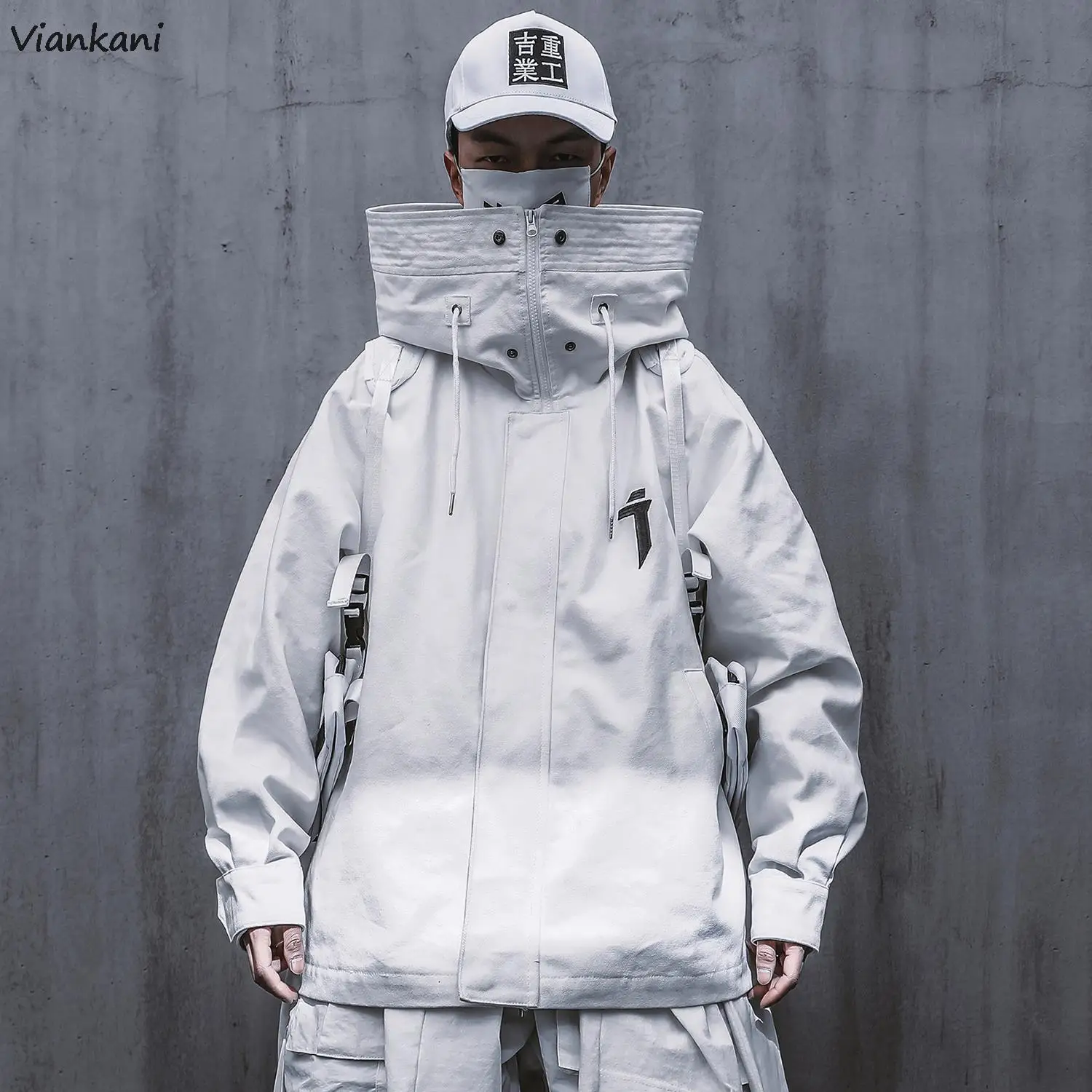 Men Jackets Autumn Japanese Streetwear Techwear Turtleneck Hooded Zip Up Jacket Coat For Men 2021 Fashion Casual Jacket
Men Jackets Autumn Japanese Streetwear Techwear Turtleneck Hooded Zip Up Jacket Coat For Men 2021 Fashion Casual Jacket