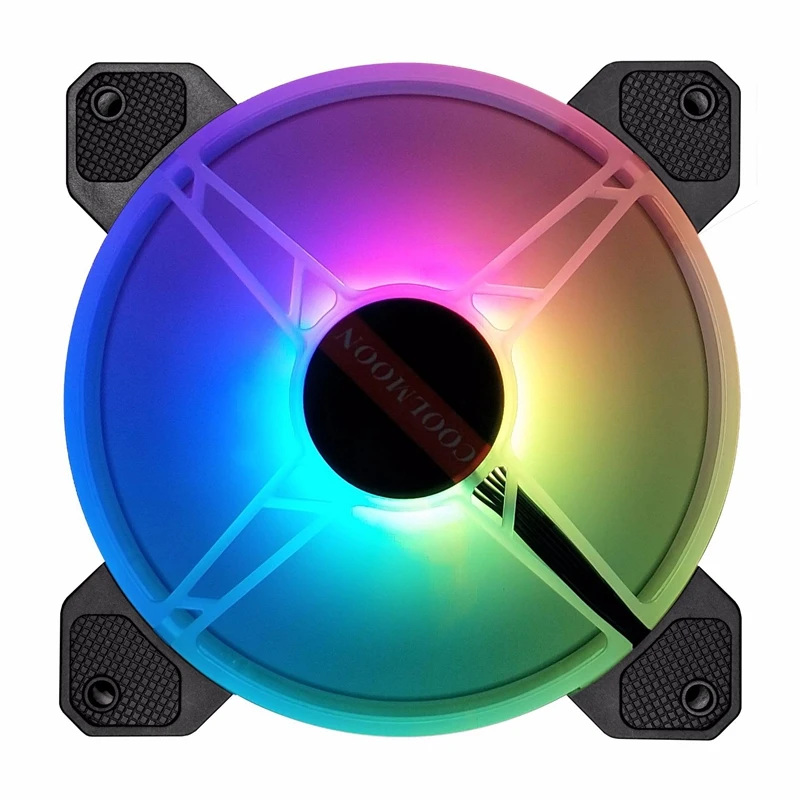 COOLMOON F-YH Computer Case PC Cooling Fan RGB Adjust 120mm Quiet + IR Remote New Computer Cooler RGB CPU Case Fan