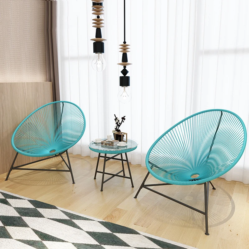 LK578 3PCS/set Balcony Cafe Table&Chairs Set Creative Breathable Moon Chair Heavy Loading Plastic Wire+steel Patio Furniture Set 
LK578 3PCS/set Balcony Cafe Table&Chairs Set Creative Breathable Moon Chair Heavy Loading Plastic Wire+steel Patio Furniture Set