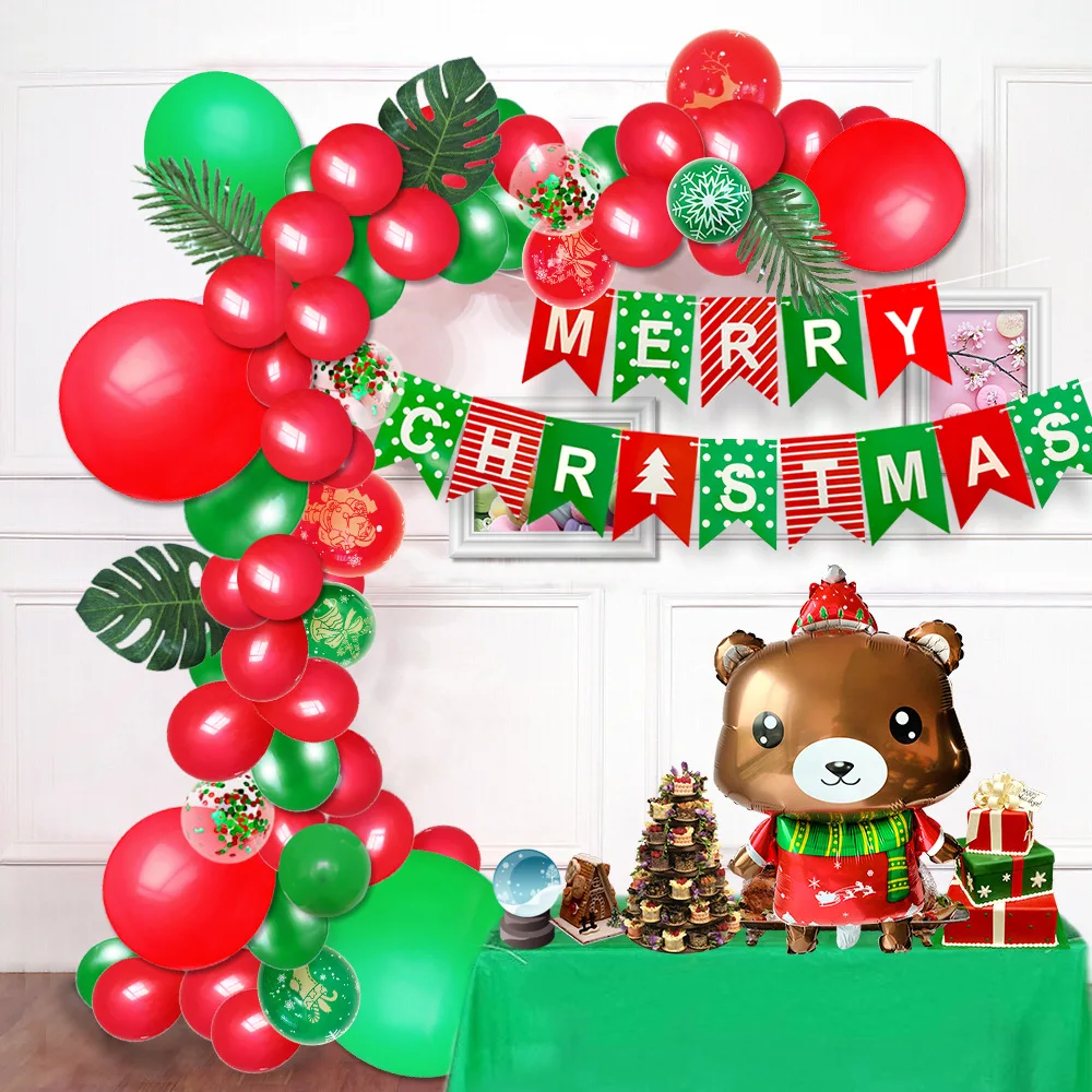 Merry Christmas Party Decorations Red Green Latex Balloons Arch Set For Xmas Party Supplies With Paper Banner Artificial Leaves
Merry Christmas Party Decorations Red Green Latex Balloons Arch Set For Xmas Party Supplies With Paper Banner Artificial Leaves