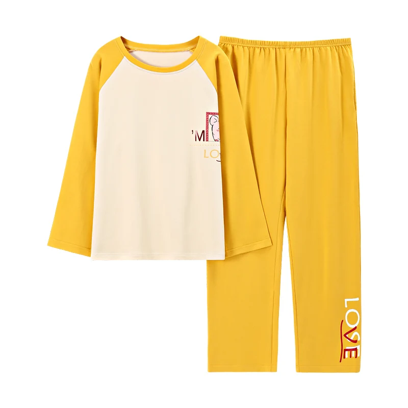 Tonngirls Spring Cartoon Pyjamas Women Set Cotton Yellow Sleepwear Night Suit Pajamas For Women Pijamas Femme 2021 Homewear
Tonngirls Spring Cartoon Pyjamas Women Set Cotton Yellow Sleepwear Night Suit Pajamas For Women Pijamas Femme 2021 Homewear
