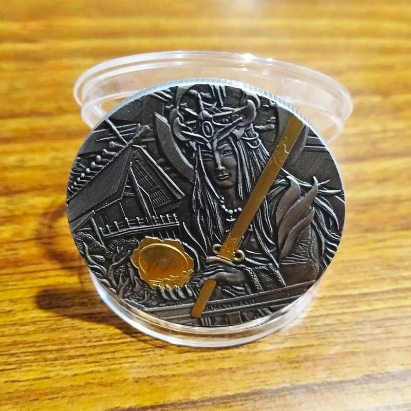 New Japanese Mythology Amaterasu Great God Commemorative Coin Medal Bookmark Decoration Metal Anti-Ancient Coin Badge
New Japanese Mythology Amaterasu Great God Commemorative Coin Medal Bookmark Decoration Metal Anti-Ancient Coin Badge