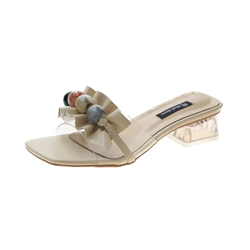 Fashion Women Shoes Woman Mules 2020 New Summer Clear Transparent Ladies Shoes String Bead Crystal Shoes Thick Mid Heels Slides
Fashion Women Shoes Woman Mules 2020 New Summer Clear Transparent Ladies Shoes String Bead Crystal Shoes Thick Mid Heels Slides