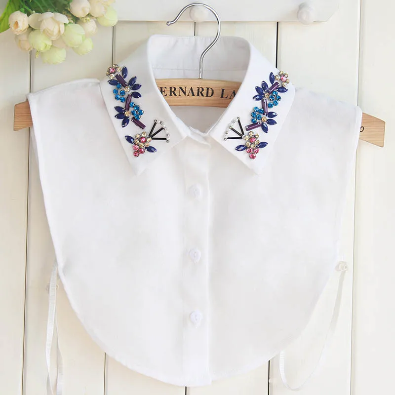 Fashion Women Shirt Fake Collar Detachable Crystal Flower False Collars Lapel Blouse Top Lady Girl Clothes Accessories SWD889
Fashion Women Shirt Fake Collar Detachable Crystal Flower False Collars Lapel Blouse Top Lady Girl Clothes Accessories SWD889
