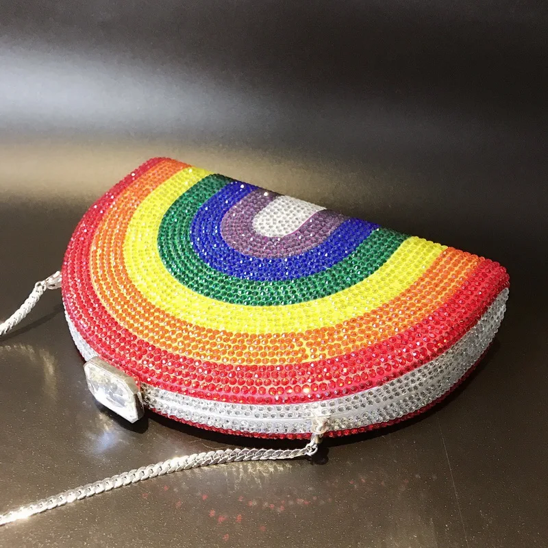 New women's Rainbow semicircle luxury evening bag diamond crystal day clip women's purse banquet wedding bag portable purse
New women's Rainbow semicircle luxury evening bag diamond crystal day clip women's purse banquet wedding bag portable purse
