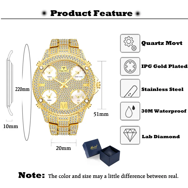 Large Dial Waterproof MenS Watch TOP Luxury Brand Diamond Gold Quartz Watch For Men ICED OUT Watches 2020 Wristwatch Relogio
Large Dial Waterproof MenS Watch TOP Luxury Brand Diamond Gold Quartz Watch For Men ICED OUT Watches 2020 Wristwatch Relogio
