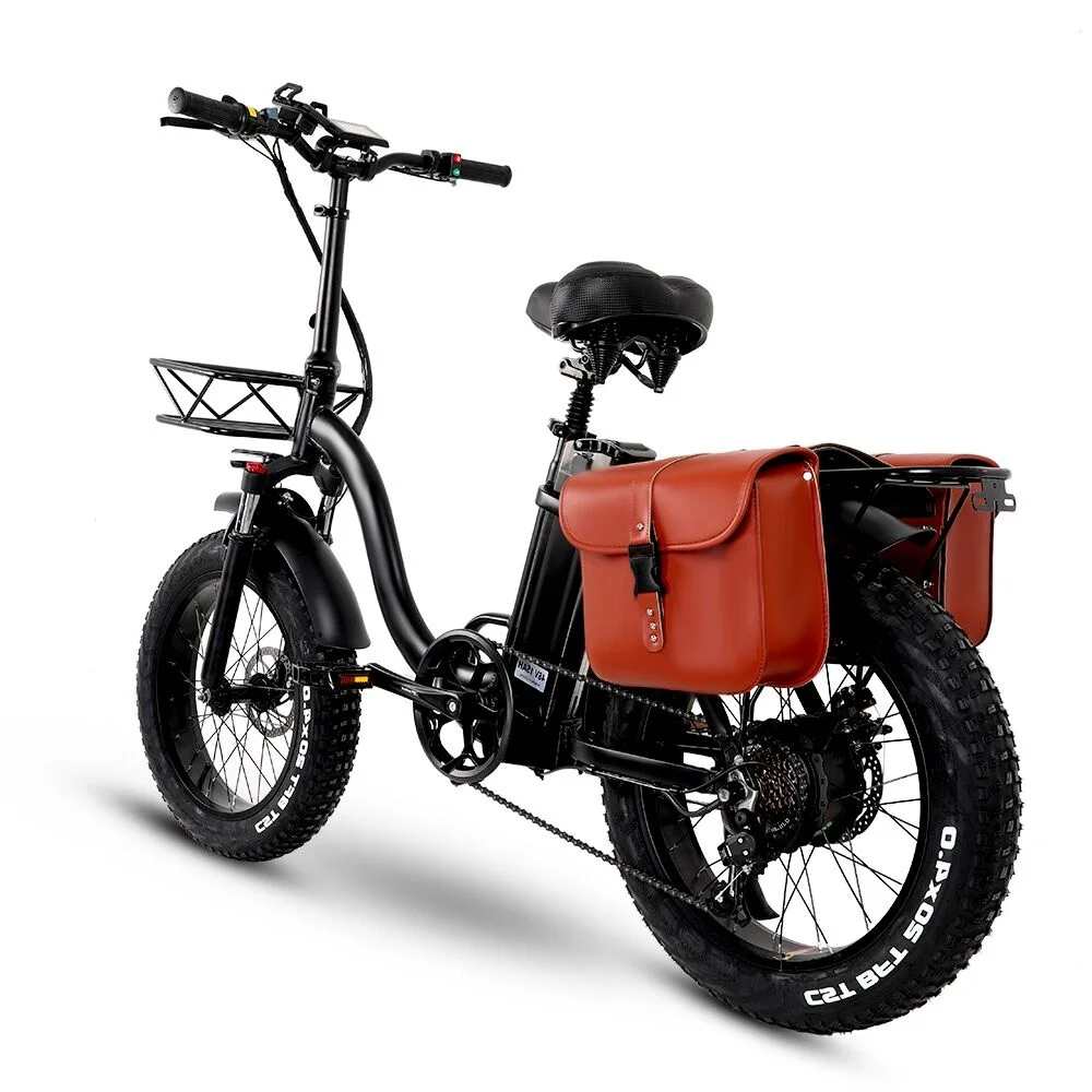 Y20 Folding E-bike Snow Bike, 750W Motor, 48V 15A/20A/24A Battery, 20 Inch Mountain Bike Fat Bike, Pedal Assist Bike with Basket
Y20 Folding E-bike Snow Bike, 750W Motor, 48V 15A/20A/24A Battery, 20 Inch Mountain Bike Fat Bike, Pedal Assist Bike with Basket