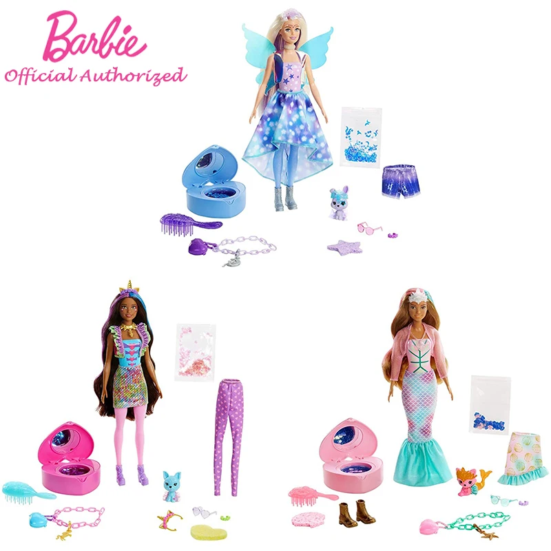 Original Barbie Color Reveal Peel Fairy Fashion Doll 25 Surprise Fantasy Accessories Random In 3 Styles Blind Box Kid Toys GXY20
Original Barbie Color Reveal Peel Fairy Fashion Doll 25 Surprise Fantasy Accessories Random In 3 Styles Blind Box Kid Toys GXY20