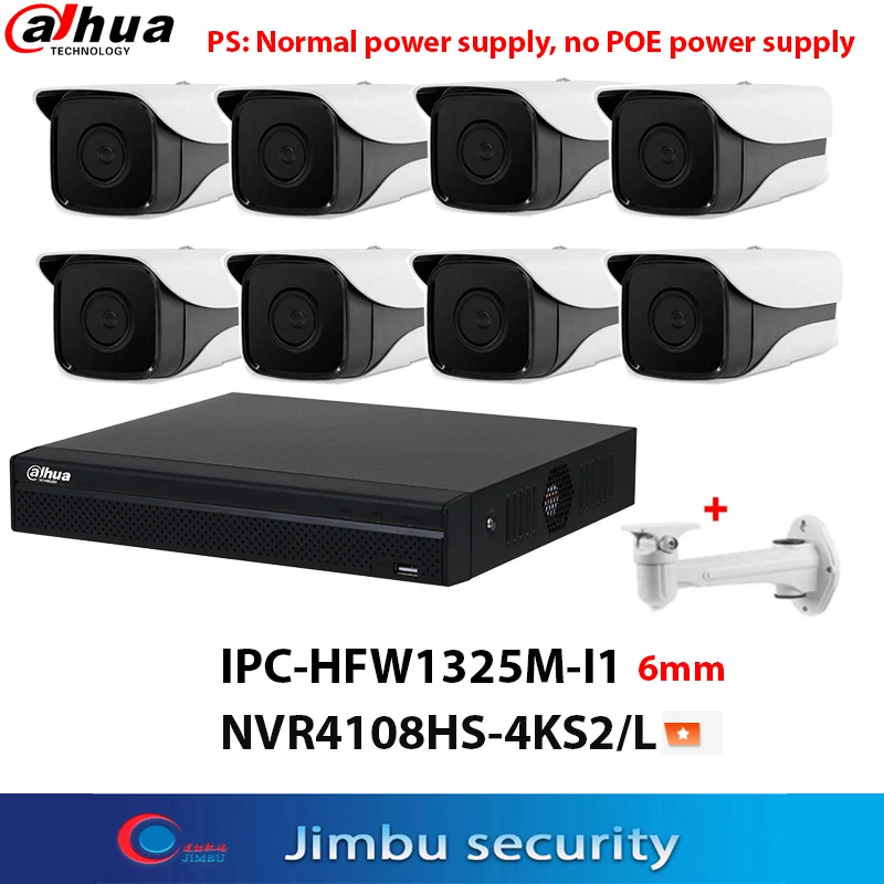 Dahua NVR 8CH Kit Video Recorder 4K NVR4108HS-4KS2/L & 3MP IP Camera 8PCS IPC-HFW1325M-I1 H.264 IP67 ONVIF IR50M bullet Camera
Dahua NVR 8CH Kit Video Recorder 4K NVR4108HS-4KS2/L & 3MP IP Camera 8PCS IPC-HFW1325M-I1 H.264 IP67 ONVIF IR50M bullet Camera