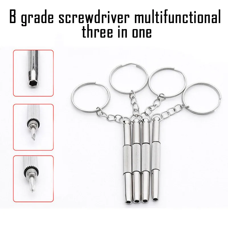 Mini Screwdriver Kit with Keychain 3-in-1 Multi-function Screwdriver Cell Phone Watch Repair Tool for Daily Repairs
Mini Screwdriver Kit with Keychain 3-in-1 Multi-function Screwdriver Cell Phone Watch Repair Tool for Daily Repairs