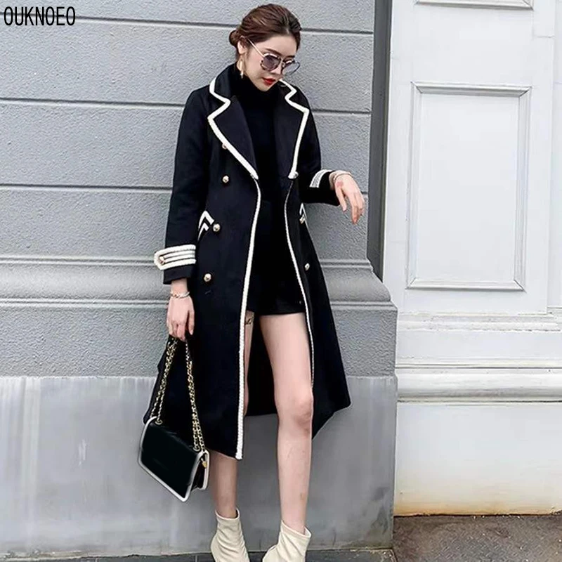 Women's Long Coat Elegant Noble Retro Coat Korean British style Fashion Long Sleeve ChicOuterwear Autumn Winter Woman Thick Coat
Women's Long Coat Elegant Noble Retro Coat Korean British style Fashion Long Sleeve ChicOuterwear Autumn Winter Woman Thick Coat