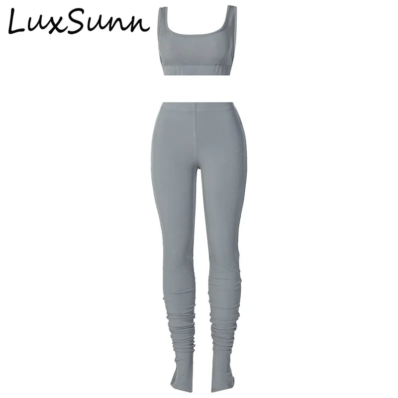 2 piece set women clothes Stretch slim slimming vest and tight pants women's sports yoga tracksuit women roupas feminina 
2 piece set women clothes Stretch slim slimming vest and tight pants women's sports yoga tracksuit women roupas feminina