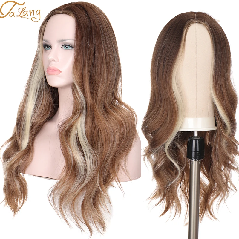 TALANG Blonde Long Wavy Wigs with Bangs Cosplay Synthetic Wigs For Women High Temperature Fake Hair
TALANG Blonde Long Wavy Wigs with Bangs Cosplay Synthetic Wigs For Women High Temperature Fake Hair
