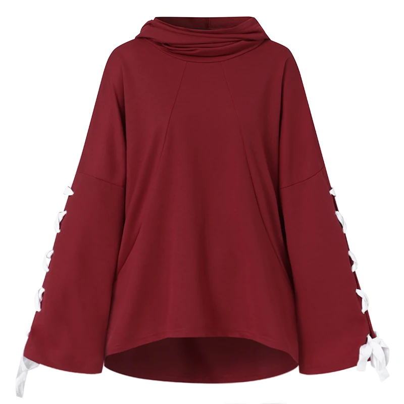 Autumn Hoodies Blouse Women Stylish Lace Up Long Flare Sleeve Pullover ZANZEA Casual Solid Loose Shirt Female Hooded Tops Tunic
Autumn Hoodies Blouse Women Stylish Lace Up Long Flare Sleeve Pullover ZANZEA Casual Solid Loose Shirt Female Hooded Tops Tunic