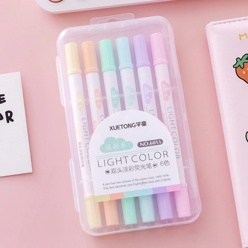 6 Colors Double Head Highlighter Fluorescent Markers Drawing Pen Stationery Gift 85DD
6 Colors Double Head Highlighter Fluorescent Markers Drawing Pen Stationery Gift 85DD
