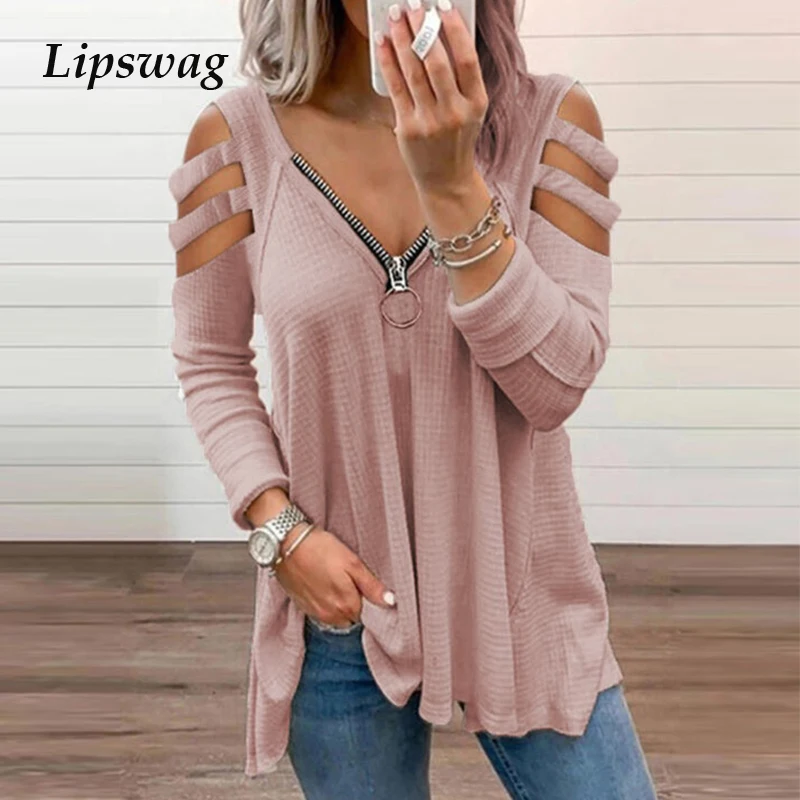 Женская блузка на молнии, с V-образным вырезом и длинным рукавом, весна, 2021
Женская блузка на молнии, с V-образным вырезом и длинным рукавом, весна, 2021