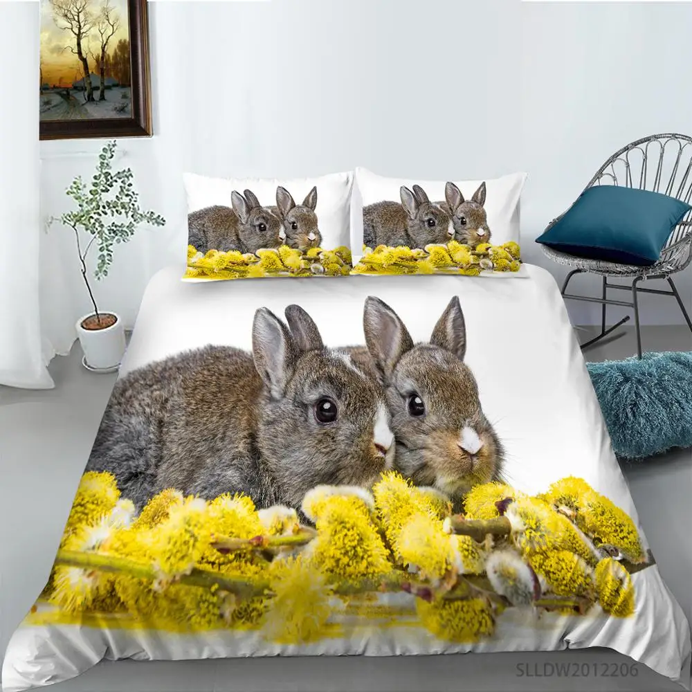Fashion 3D Bunny Duvet Cover Set Funny Happy Easter Rabbits Egg Cartoon for Holiday 2/3 Piece Bedding Set Comfortable Bed Sets
Fashion 3D Bunny Duvet Cover Set Funny Happy Easter Rabbits Egg Cartoon for Holiday 2/3 Piece Bedding Set Comfortable Bed Sets