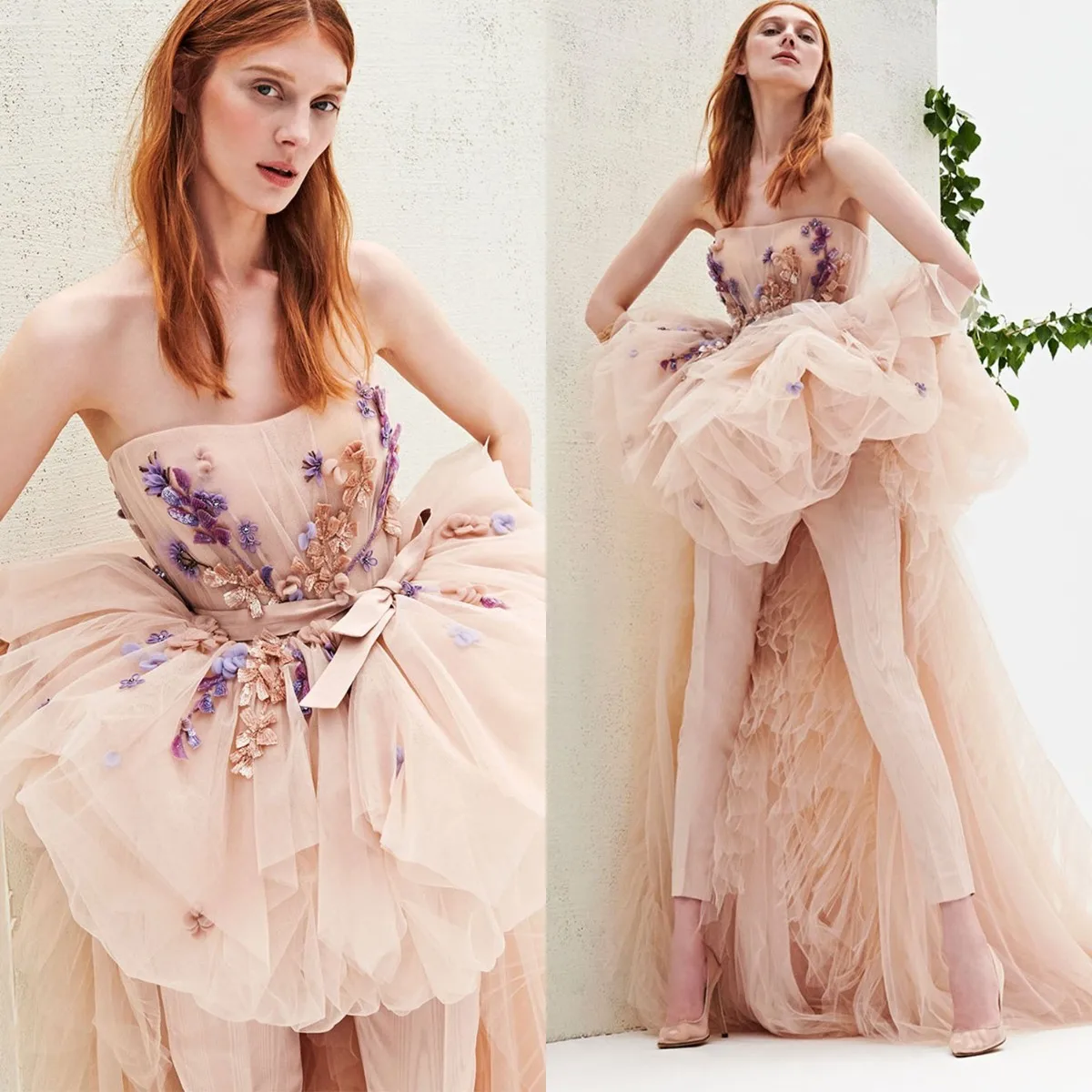 Overskirt Prom Jumpsuit with Long Train Lace 3D Floral Appliques Tulle Evening Dress Party Custom Made Women Robes De Soirée
Overskirt Prom Jumpsuit with Long Train Lace 3D Floral Appliques Tulle Evening Dress Party Custom Made Women Robes De Soirée