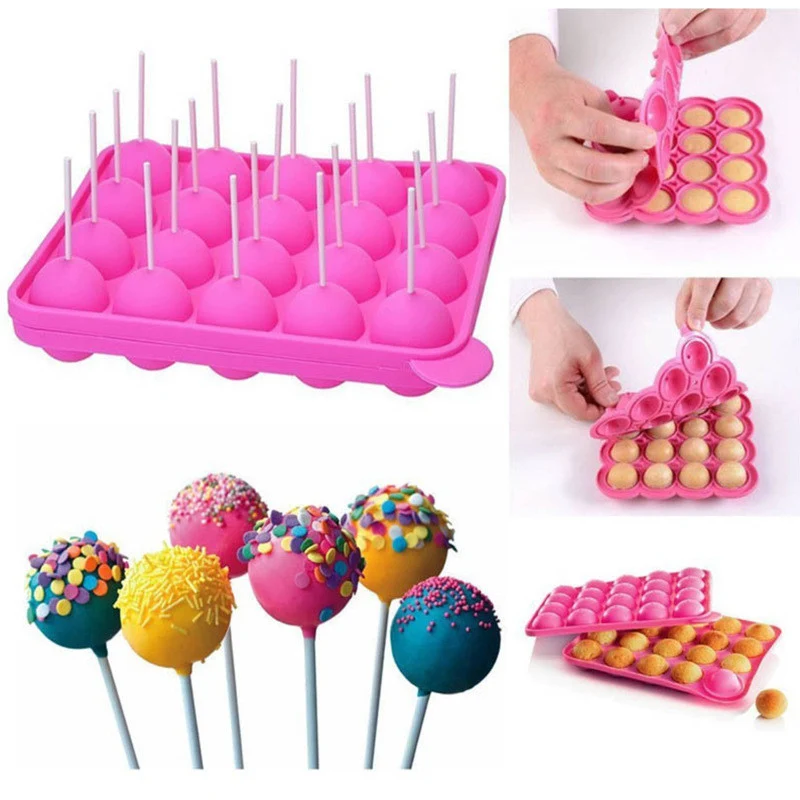 20 Holes Silicone Chocolate Mold Pop Cake Stick Cupcake Mould Lollipop Sphere Maker Baking Mold Ice Tray
20 Holes Silicone Chocolate Mold Pop Cake Stick Cupcake Mould Lollipop Sphere Maker Baking Mold Ice Tray
