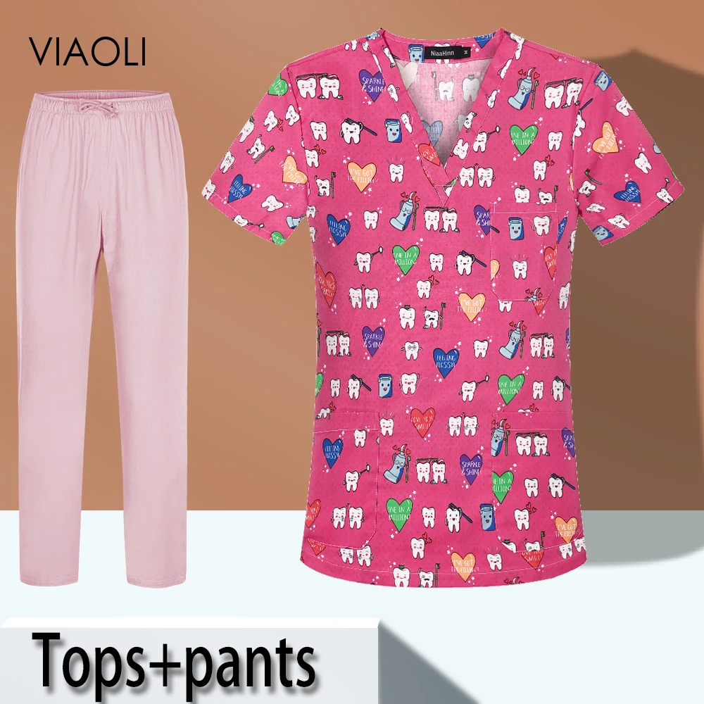 Pet Grooming Work Uniform Dental Nursing Workwear Cartoon Teeth Printed Scrubs Tops Lab Dust-proof Work Wear Men and Women S-XXL
Pet Grooming Work Uniform Dental Nursing Workwear Cartoon Teeth Printed Scrubs Tops Lab Dust-proof Work Wear Men and Women S-XXL