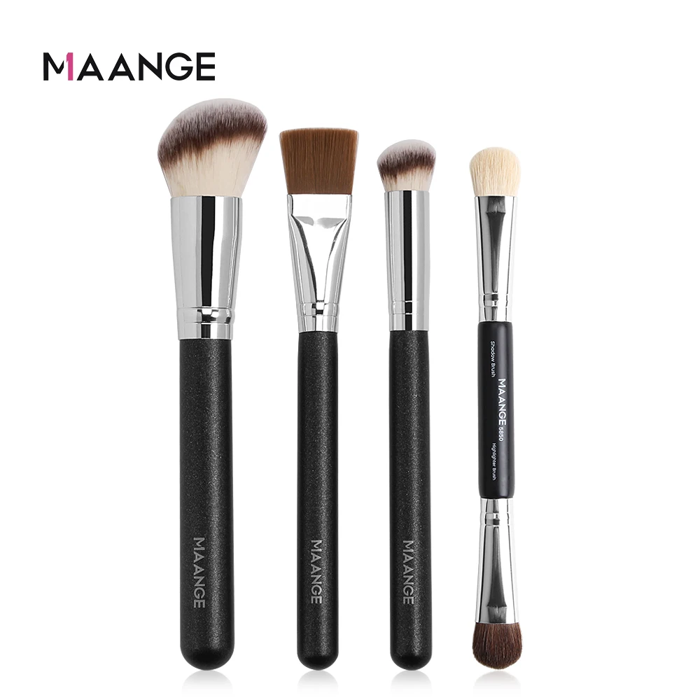 

MAANGE 4pcs Makeup Brush Set Foundation Mask Concealer Nose Shadow Face Beauty Make Up Professional Soft Hair Cosmetic Tool