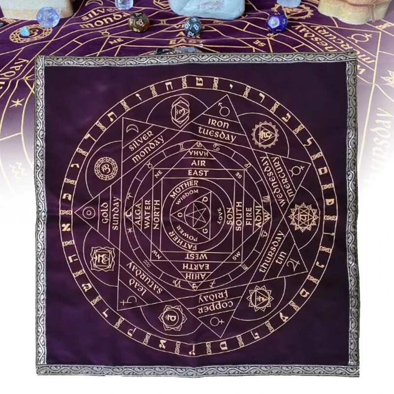 58x58cm Art Pagan Altar Tablecloth Divination Cards Square Table Cover Board Game Velvet Cloth
58x58cm Art Pagan Altar Tablecloth Divination Cards Square Table Cover Board Game Velvet Cloth