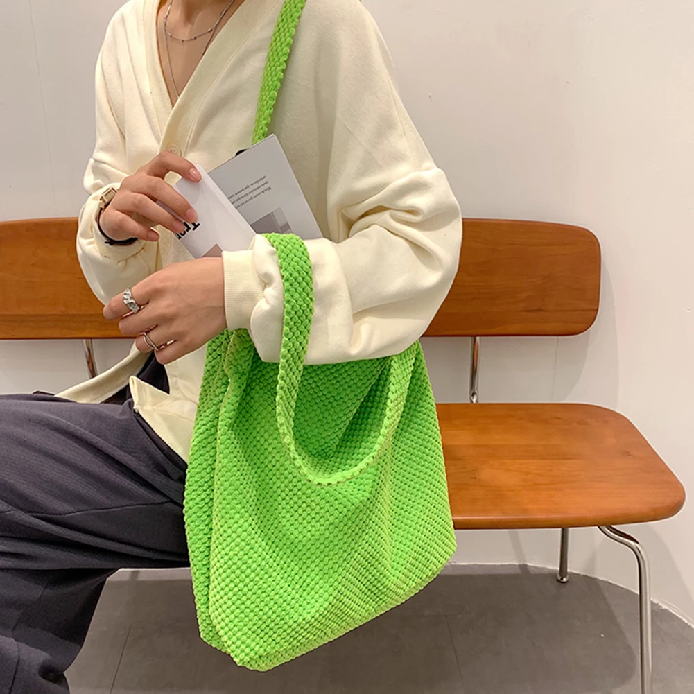 Women Knitting Shoulder Bag Lady Handmade Winter Autumn Crochet Zipper Large Capacity Handbag Large Shopping Bag for Women
Women Knitting Shoulder Bag Lady Handmade Winter Autumn Crochet Zipper Large Capacity Handbag Large Shopping Bag for Women