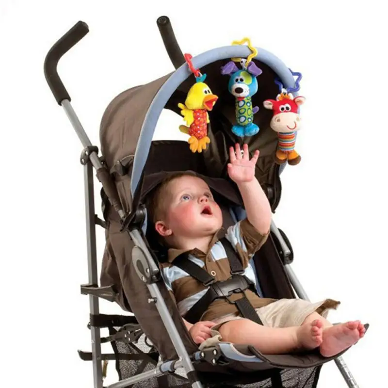 

Детская погремушка, игрушка с мультяшным животным, плюшевый ручной Колокольчик, детская коляска, кровать, прицеп, подвесная погремушка, что...